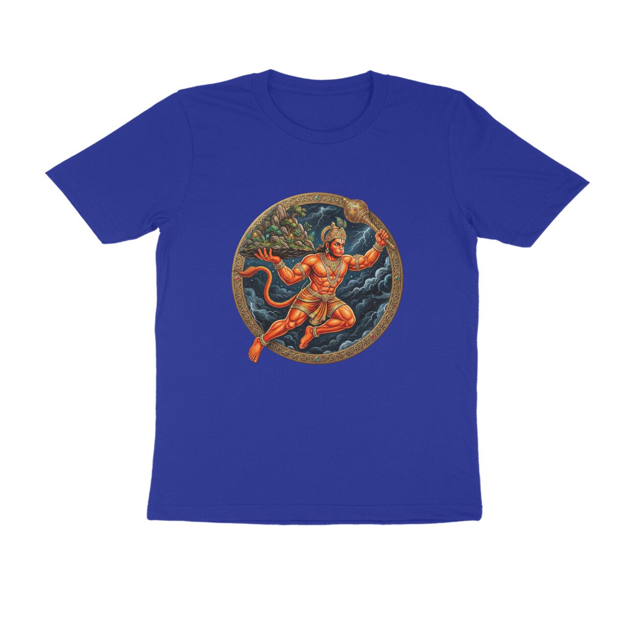 Jay Hanuman Dronagiri Mountain T-Shirt - Pure Cotton, Devotional - Image 3