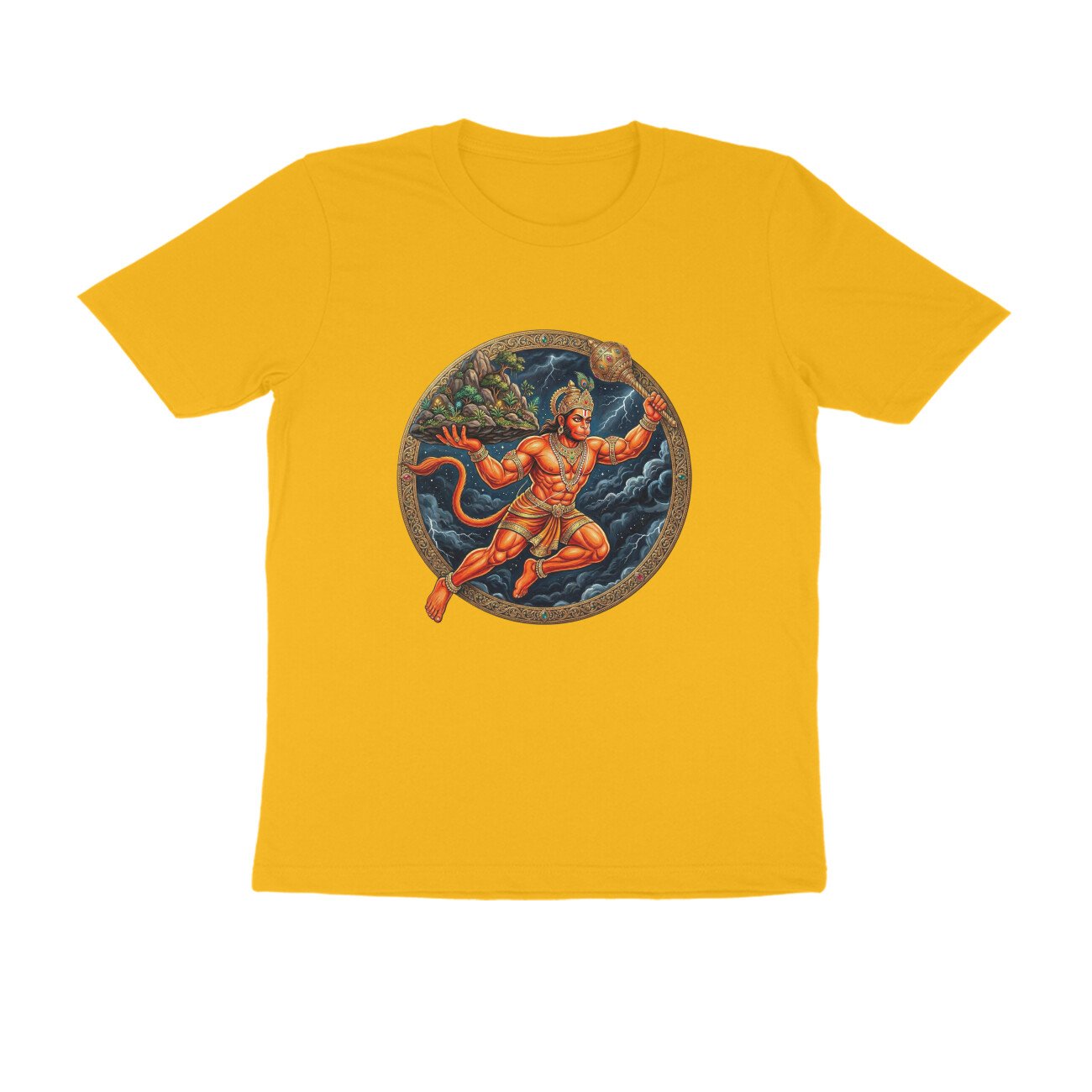 Jay Hanuman Dronagiri Mountain T-Shirt - Pure Cotton, Devotional - Image 5