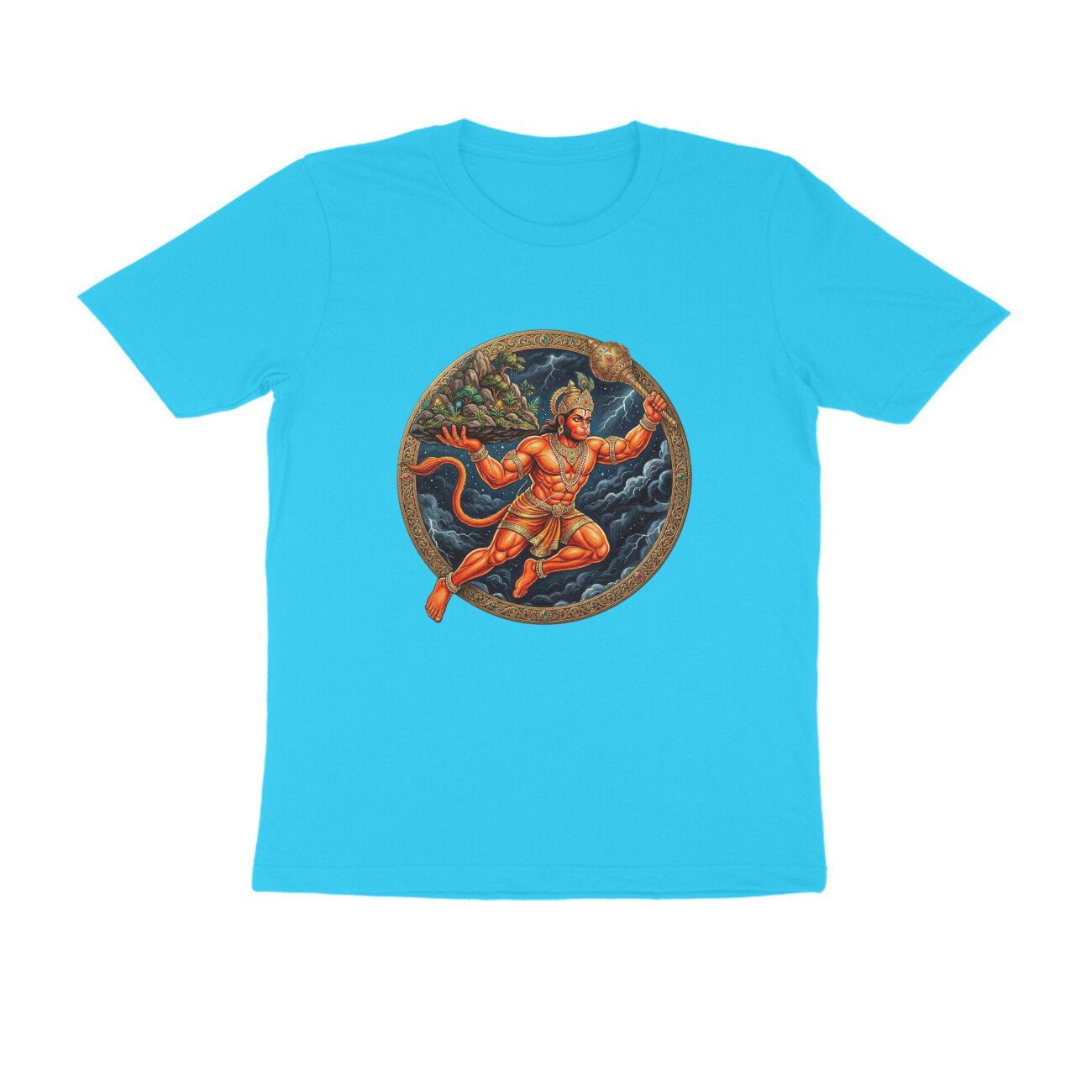 Jay Hanuman Dronagiri Mountain T-Shirt - Pure Cotton, Devotional - Image 7