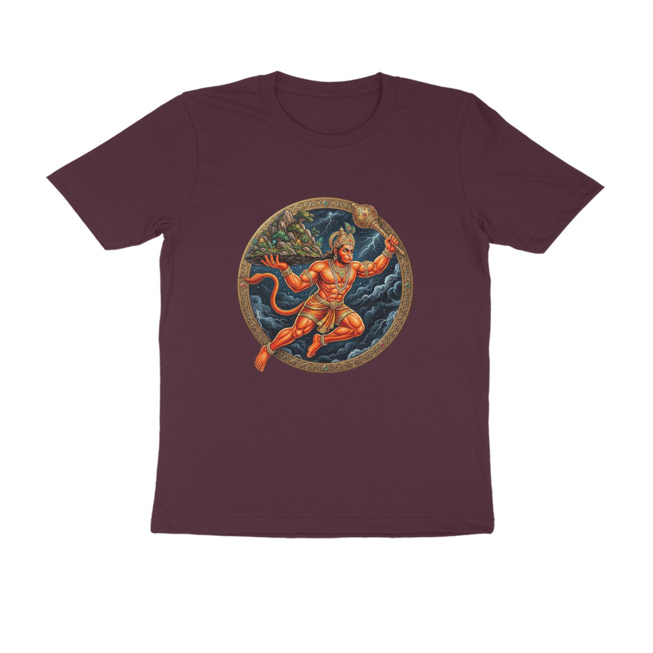 Jay Hanuman Dronagiri Mountain T-Shirt - Pure Cotton, Devotional - Image 11