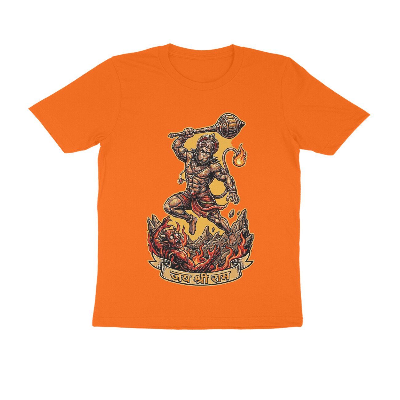 Maha Vikrami Bajrangbali Hanuman T-Shirt - Pure Cotton, Devotional
