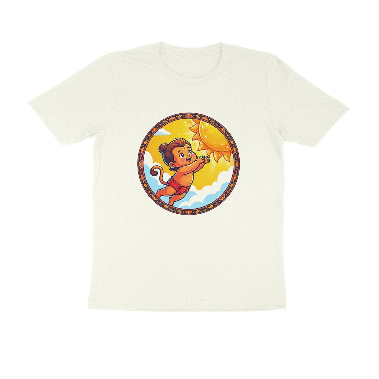 Bal Hanuman Trying to Get Sun T-Shirt - Pure Cotton, Devotional - Image 2