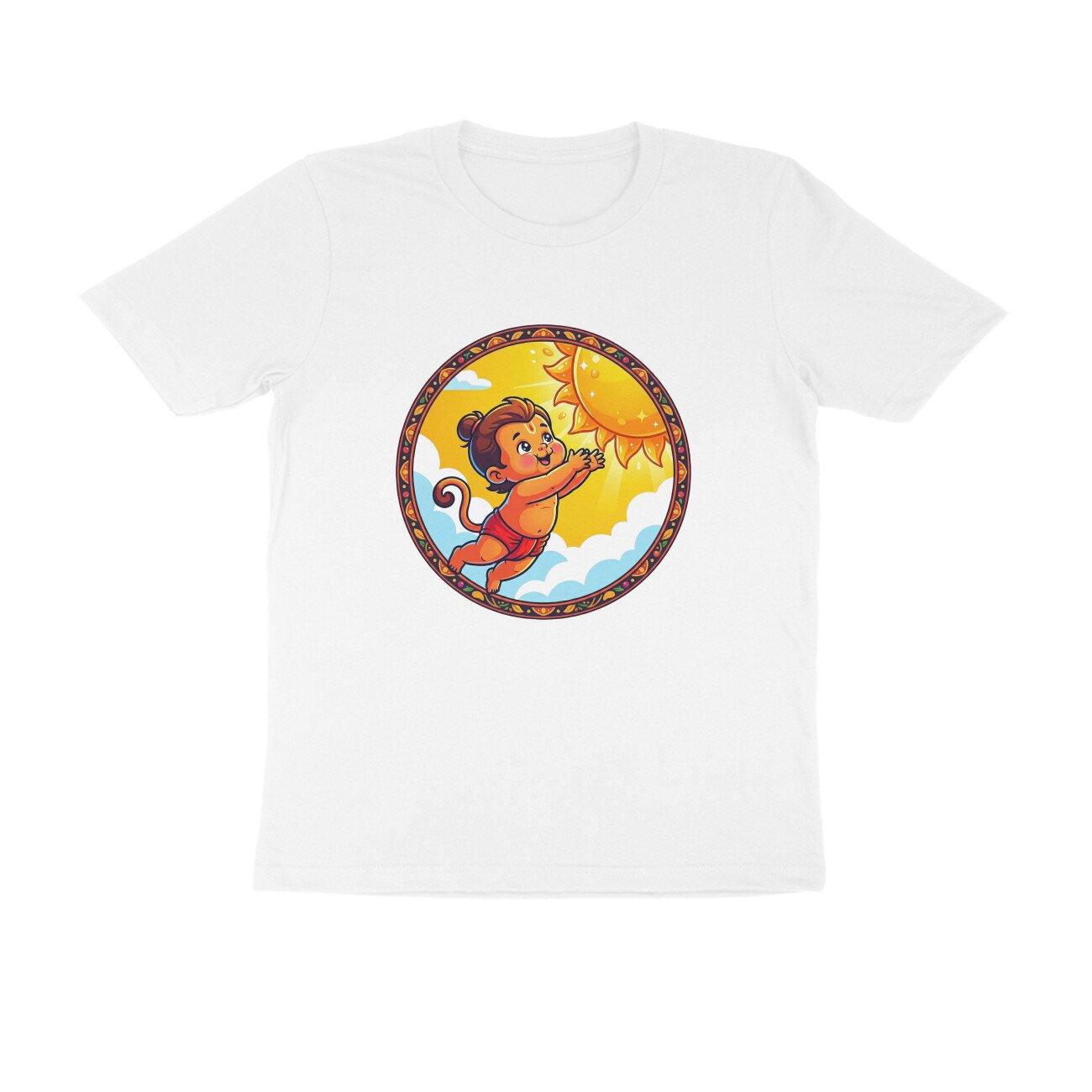 Bal Hanuman Trying to Get Sun T-Shirt - Pure Cotton, Devotional - Image 3