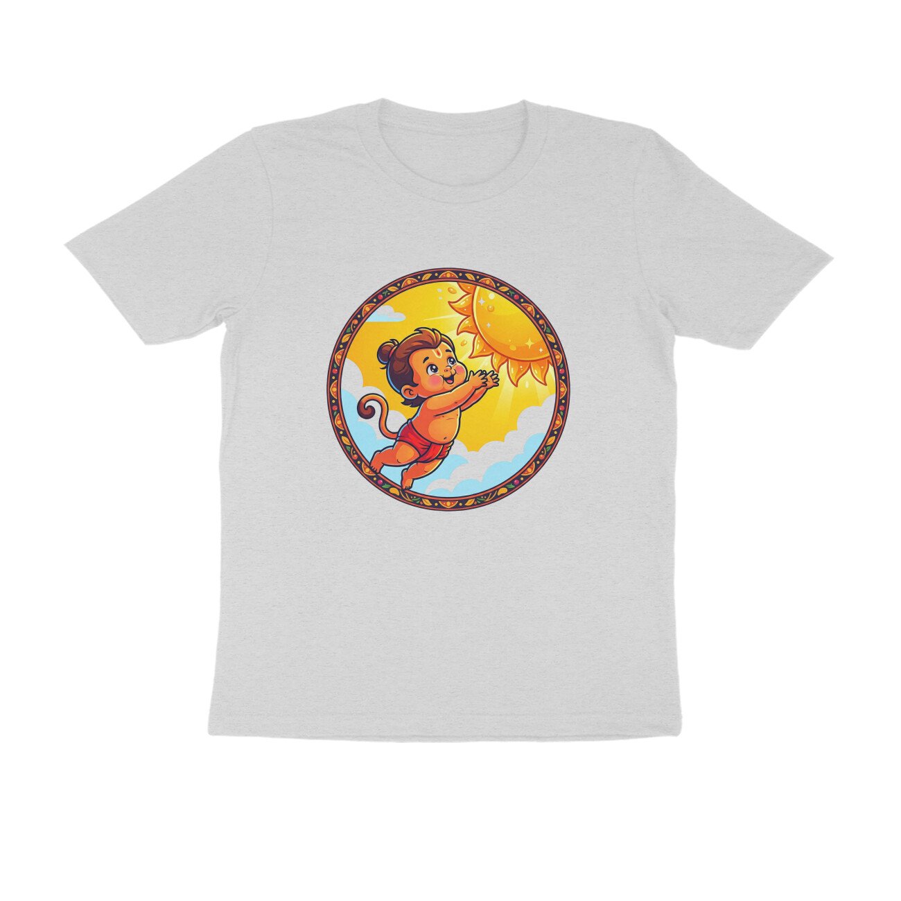Bal Hanuman Trying to Get Sun T-Shirt - Pure Cotton, Devotional - Image 4