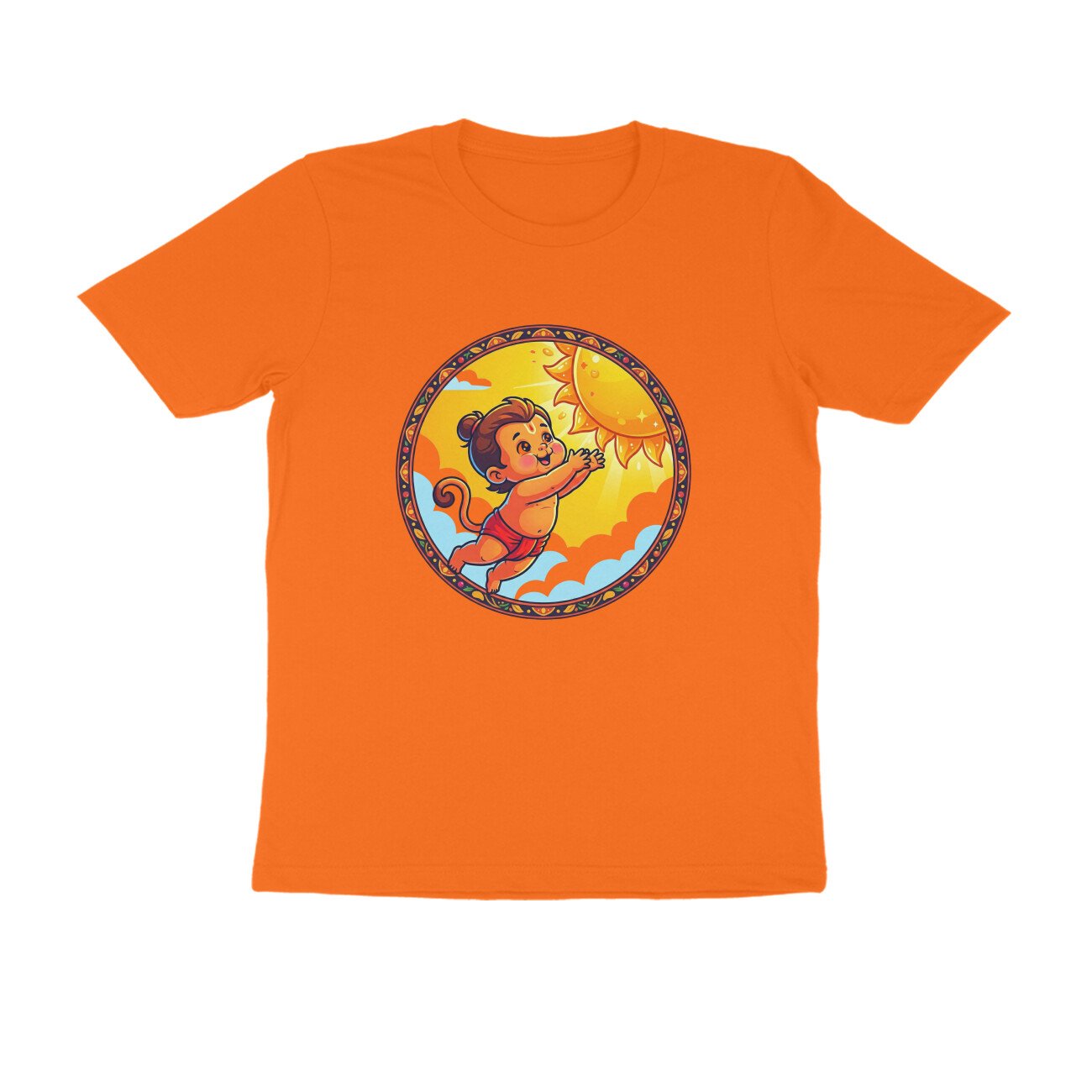 Bal Hanuman Trying to Get Sun T-Shirt - Pure Cotton, Devotional - Image 5