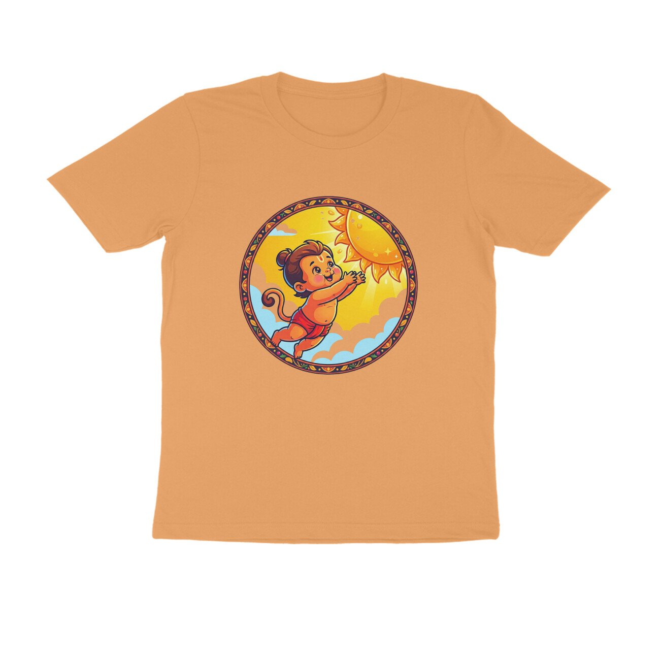Bal Hanuman Trying to Get Sun T-Shirt - Pure Cotton, Devotional - Image 6