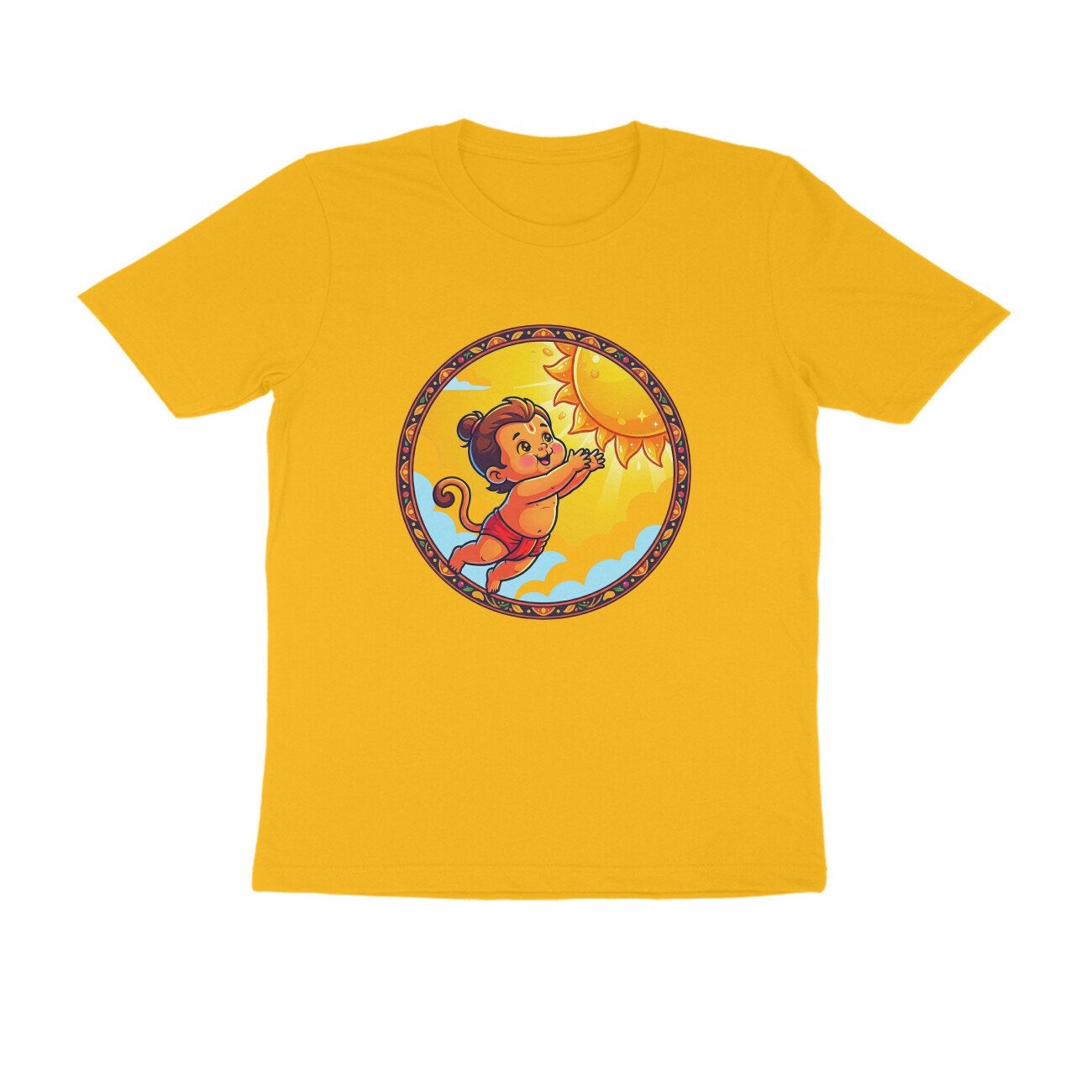 Bal Hanuman Trying to Get Sun T-Shirt - Pure Cotton, Devotional - Image 9