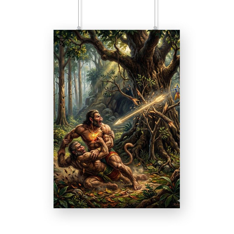Baali Vadh Framed Poster (A3/A4), Ramayana - Image 5