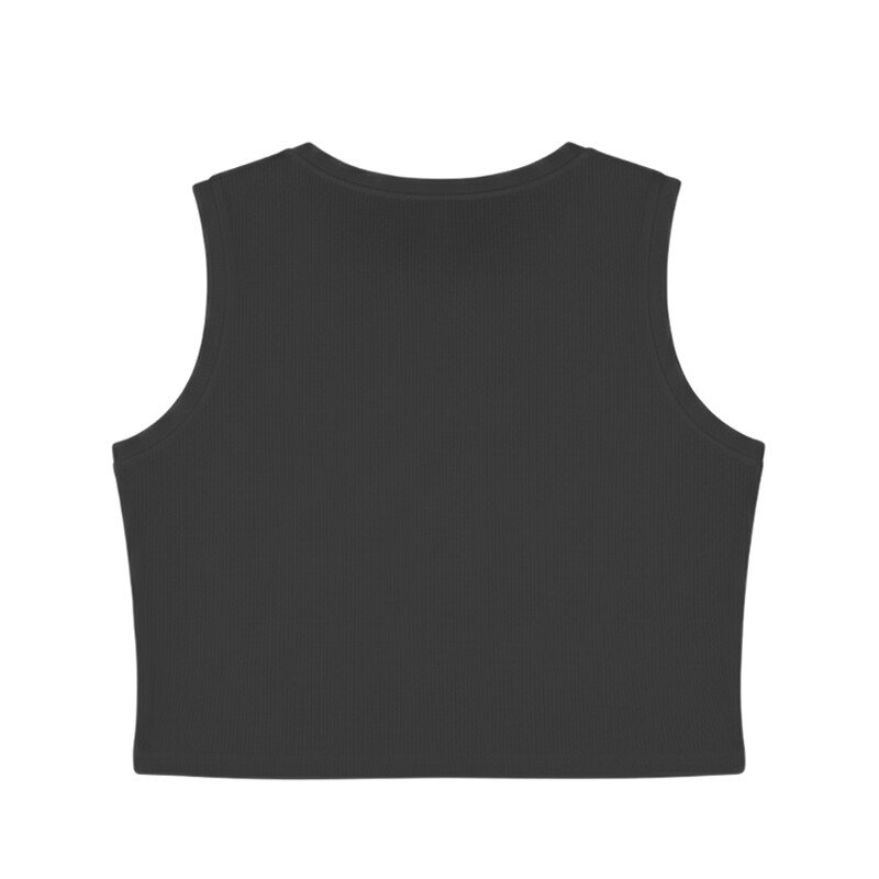 Women’s Black Crop Tank Top | Sleeveless Ribbed Fitted Summer Top - Image 2