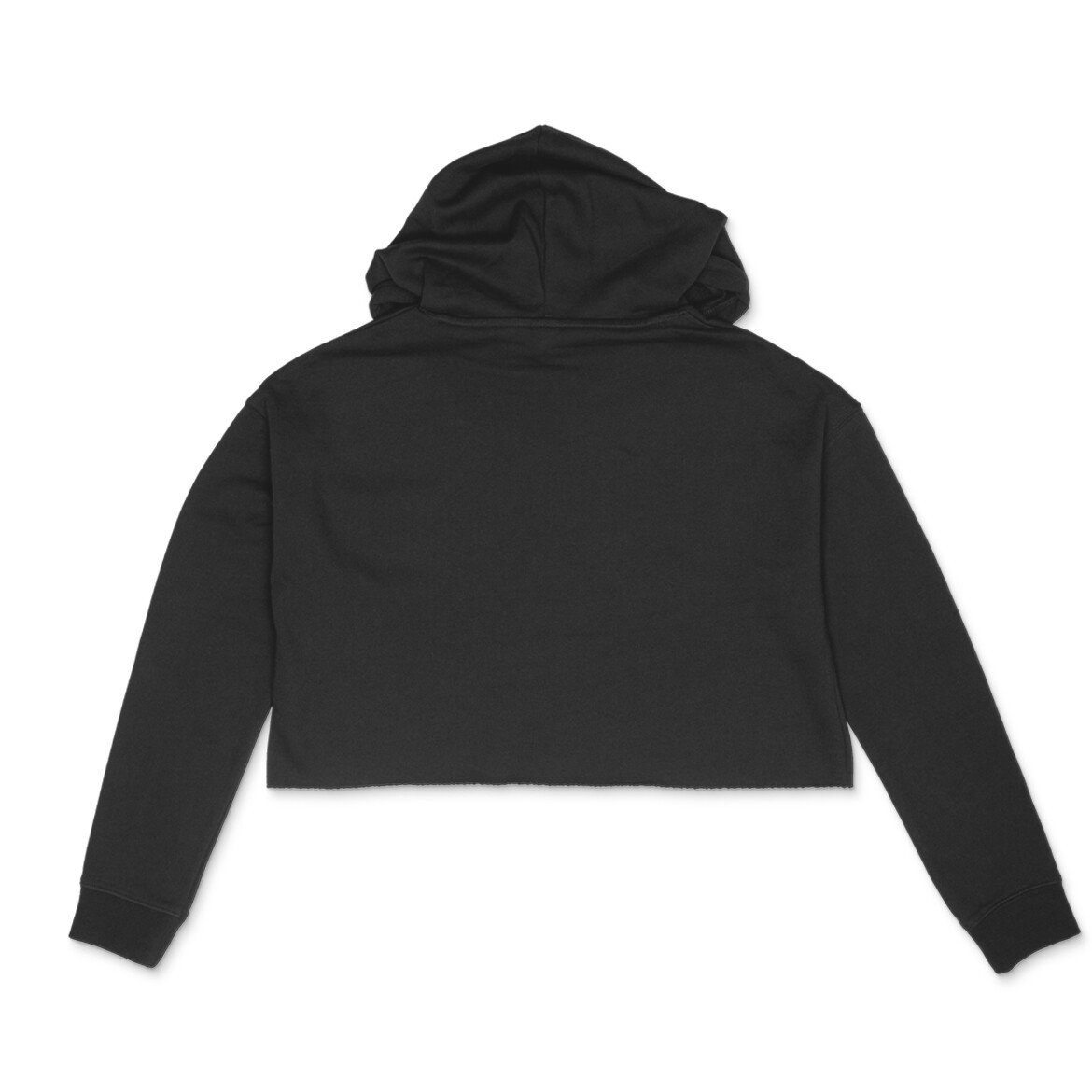 Women’s Black Crop Hoodie | Full Sleeve Cropped Casual Hoodie - Image 2