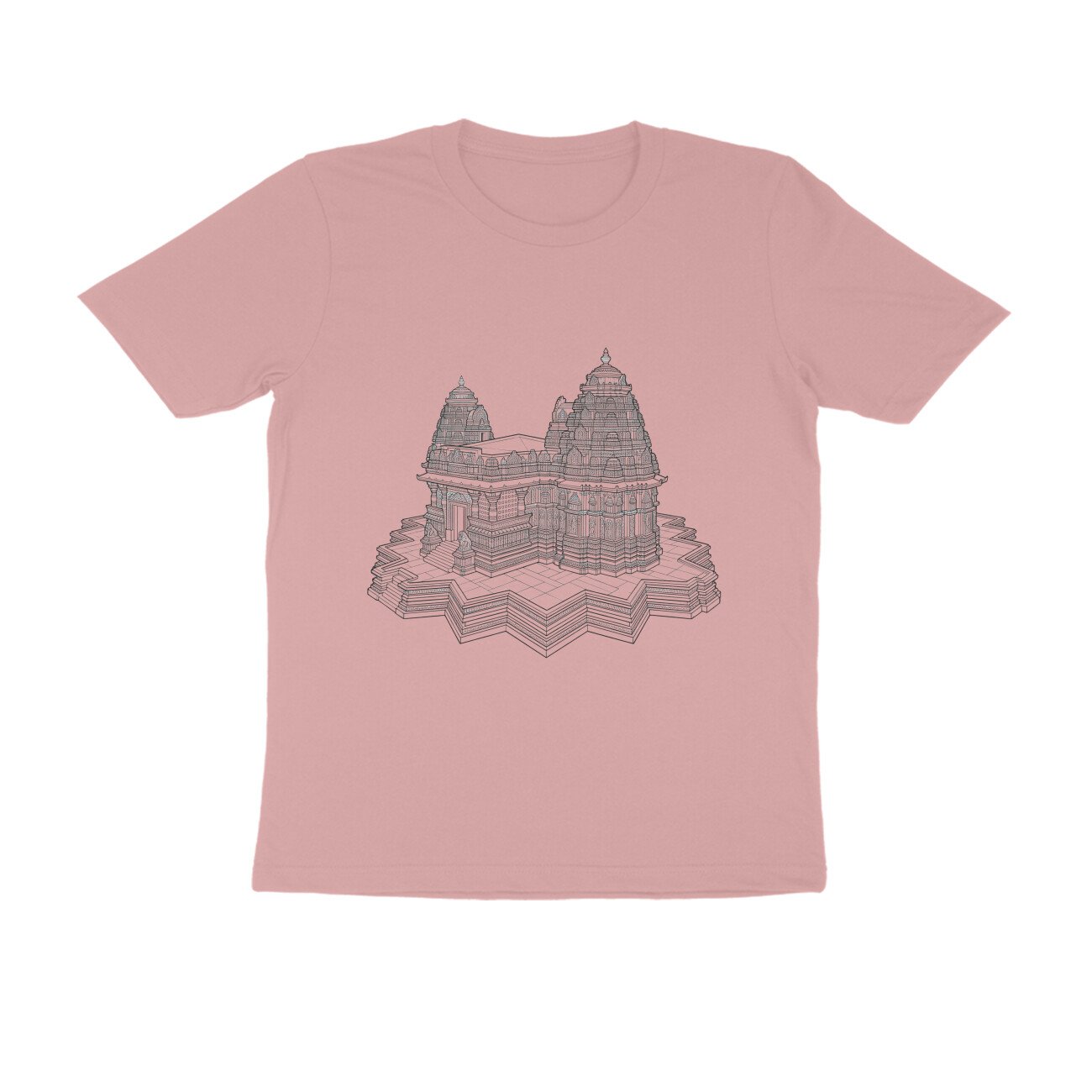 Ancient Indian Temple Line Art T-Shirt - Image 11