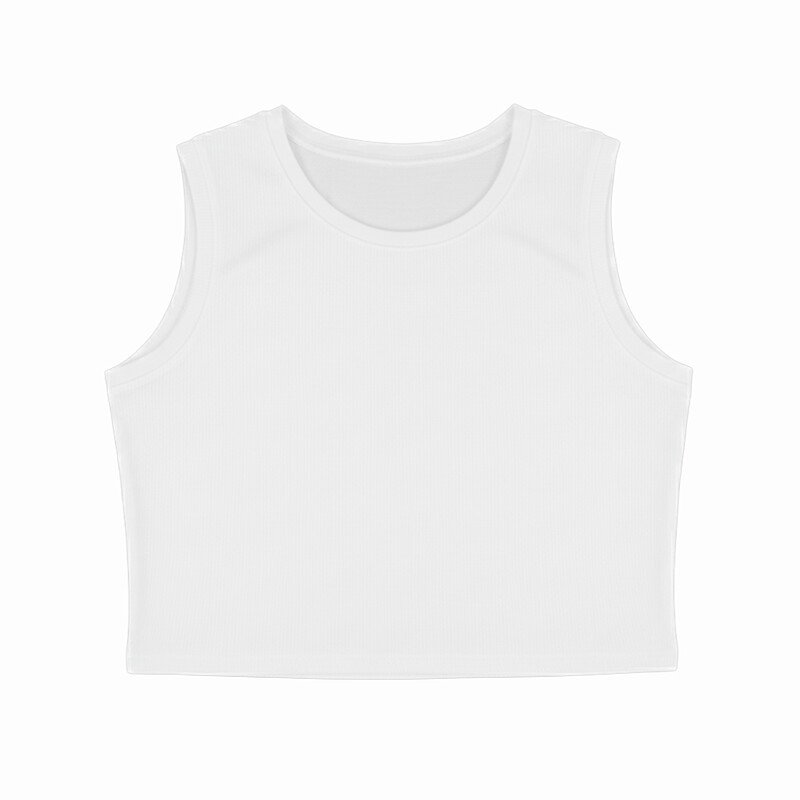 Women’s White Crop Tank Top | Sleeveless Ribbed Fitted Summer Top