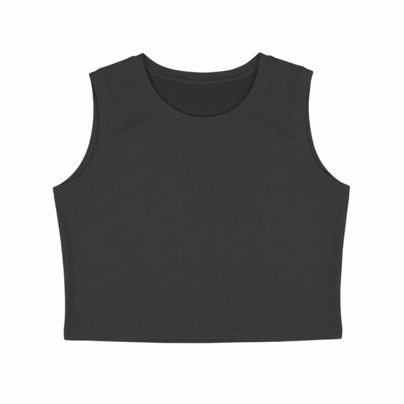 Women’s Black Crop Tank Top | Sleeveless Ribbed Fitted Summer Top