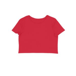 Women’s Red Crop Top | Half Sleeve Fitted Casual Top
