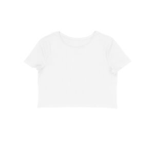 Women’s White Crop Top | Half Sleeve Fitted Casual Top