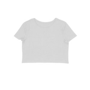 Women’s Grey Crop Top | Half Sleeve Fitted Casual Top