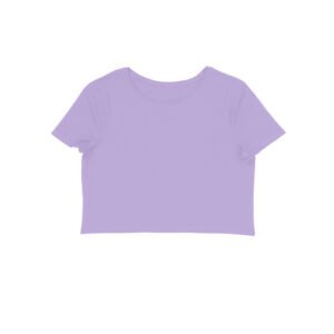 Women’s Light Purple Crop Top | Half Sleeve Fitted Casual Top