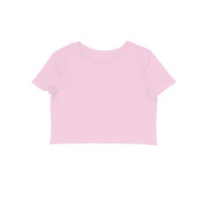 Women’s Light Pink Crop Top | Half Sleeve Fitted Casual Top