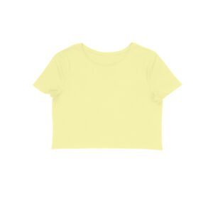 Women’s Yellow and Orange Crop Top | Half Sleeve Fitted Casual Top