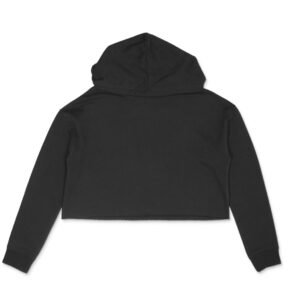 Women’s Black Crop Hoodie | Full Sleeve Cropped Casual Hoodie