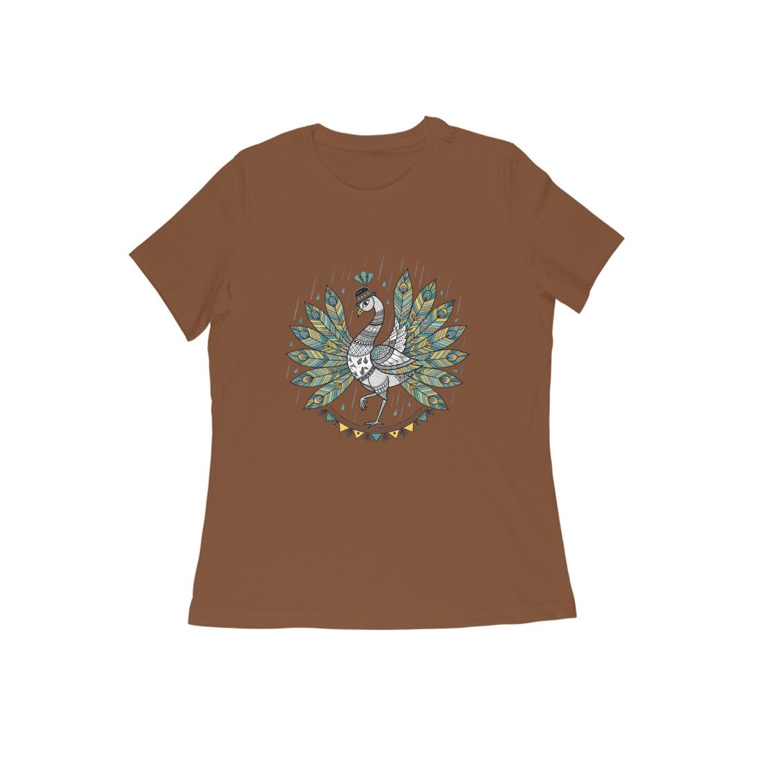 Peacock in Rain T-Shirt – Vibrant Monsoon Art Graphic Tee for Women and Men - Image 11