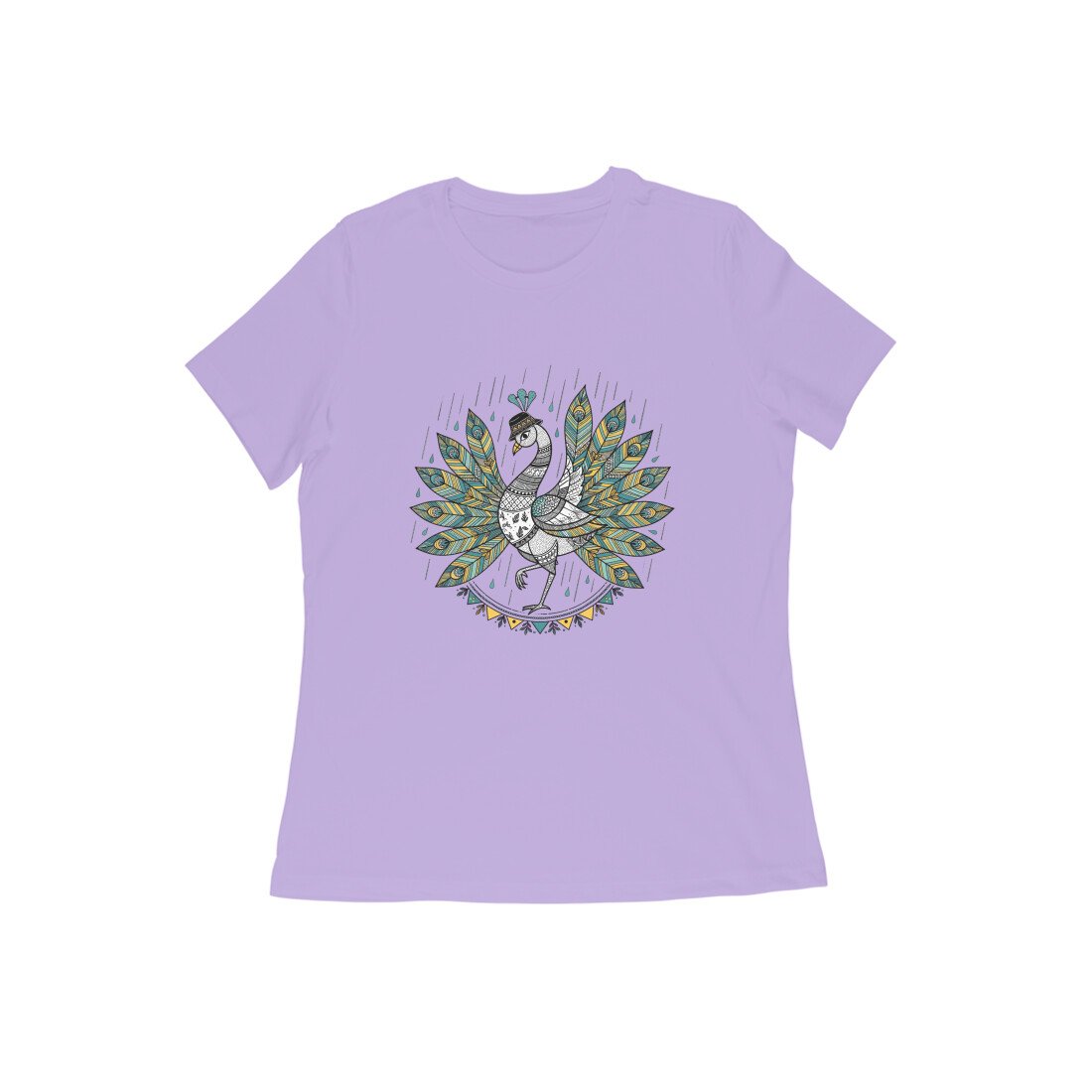 Peacock in Rain T-Shirt – Vibrant Monsoon Art Graphic Tee for Women and Men - Image 15