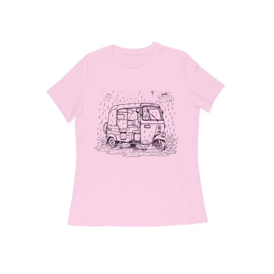 Monsoon Auto T-Shirt – Unisex Rain Graphic Tee with Premium Regular Fit - Image 2