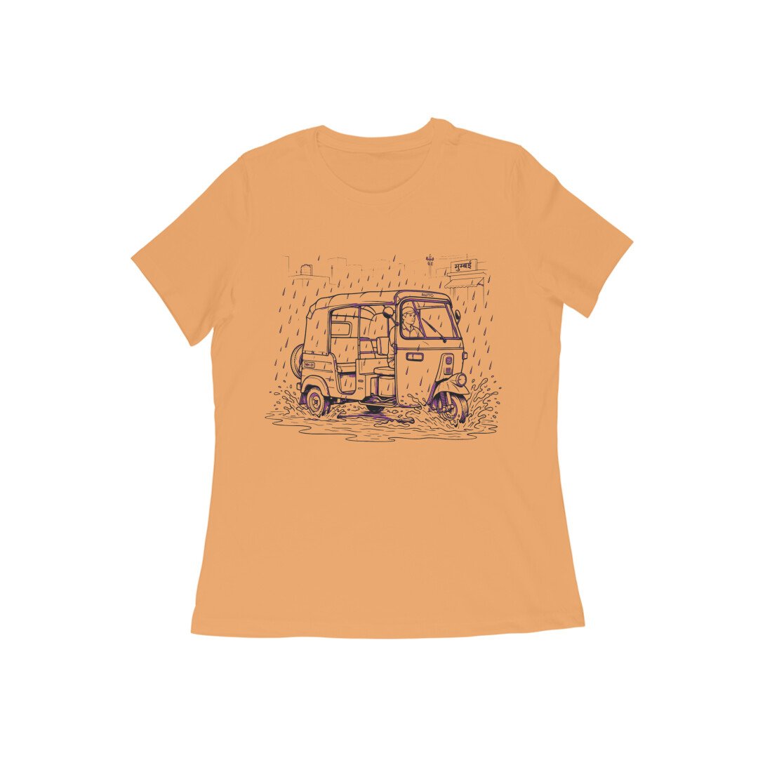 Monsoon Auto T-Shirt – Unisex Rain Graphic Tee with Premium Regular Fit - Image 3