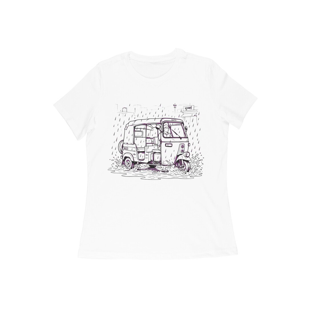 Monsoon Auto T-Shirt – Unisex Rain Graphic Tee with Premium Regular Fit - Image 7