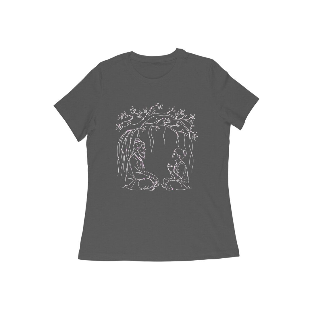 Guru Teaching Under the Tree Unisex T-Shirt | Gurukul Wisdom | Yoga Lifestyle - Image 2