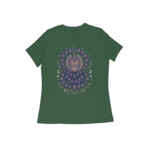 Women’s Peacock Design T-Shirt – Stylish Casual Tee