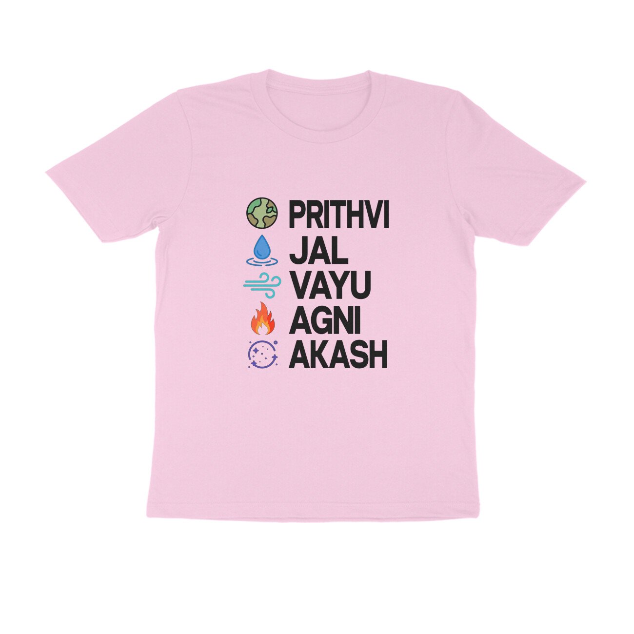 Panch Mahabhut Sanskrit Words T-Shirt | Prithvi Jal Vayu Agni Akash Streetwear Tee - Image 3