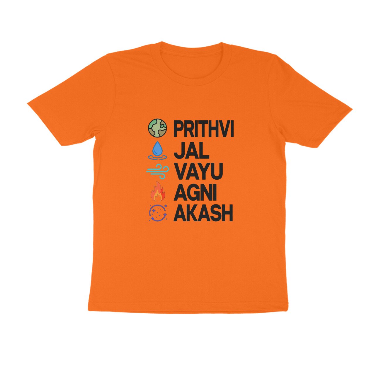 Panch Mahabhut Sanskrit Words T-Shirt | Prithvi Jal Vayu Agni Akash Streetwear Tee - Image 4