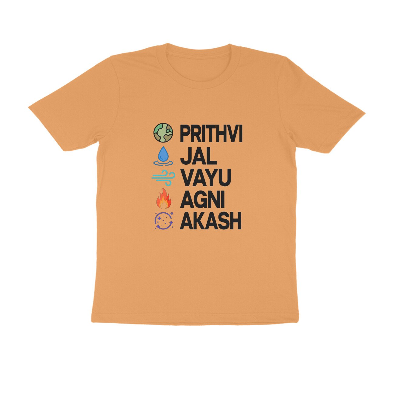 Panch Mahabhut Sanskrit Words T-Shirt | Prithvi Jal Vayu Agni Akash Streetwear Tee - Image 5
