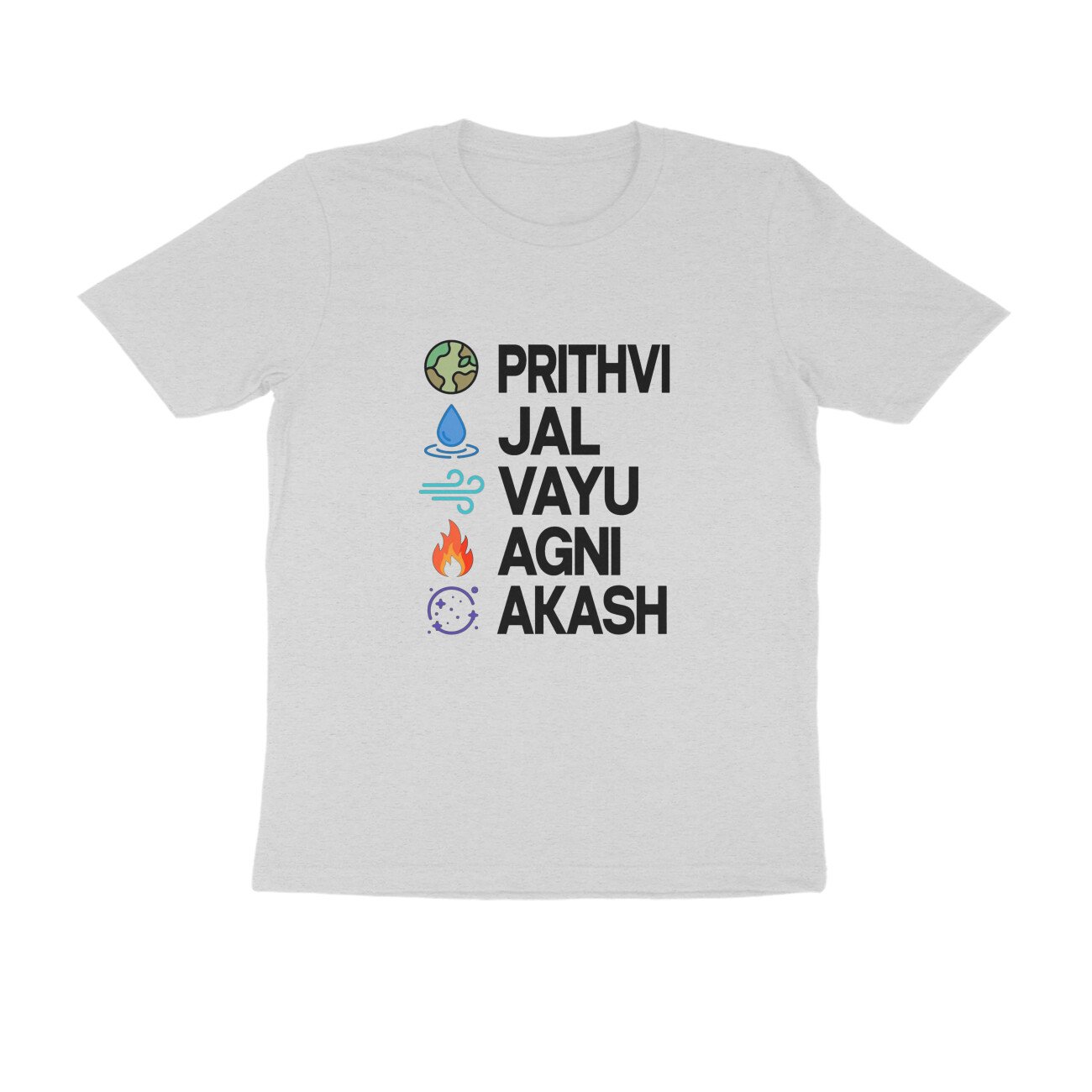 Panch Mahabhut Sanskrit Words T-Shirt | Prithvi Jal Vayu Agni Akash Streetwear Tee - Image 6