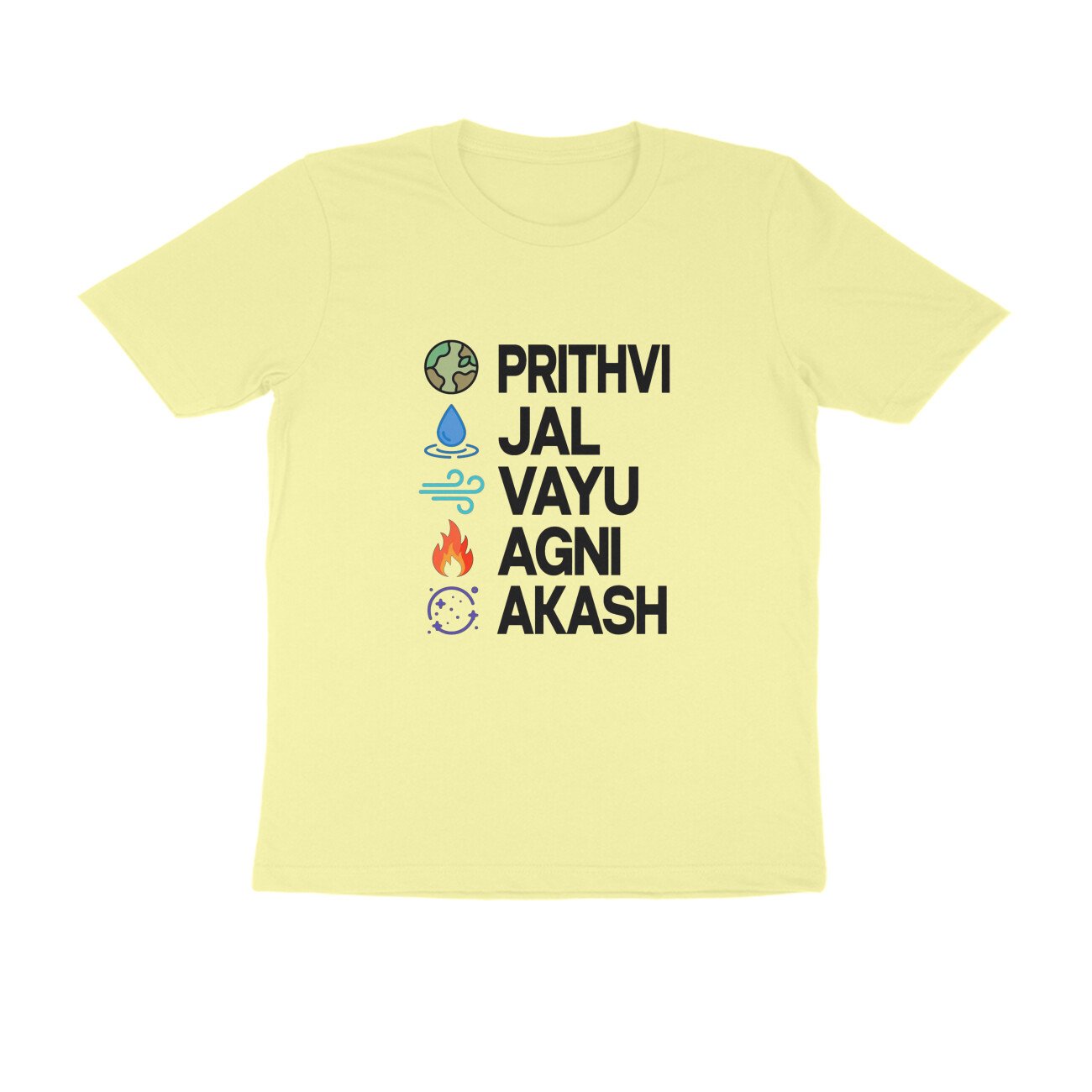 Panch Mahabhut Sanskrit Words T-Shirt | Prithvi Jal Vayu Agni Akash Streetwear Tee - Image 9