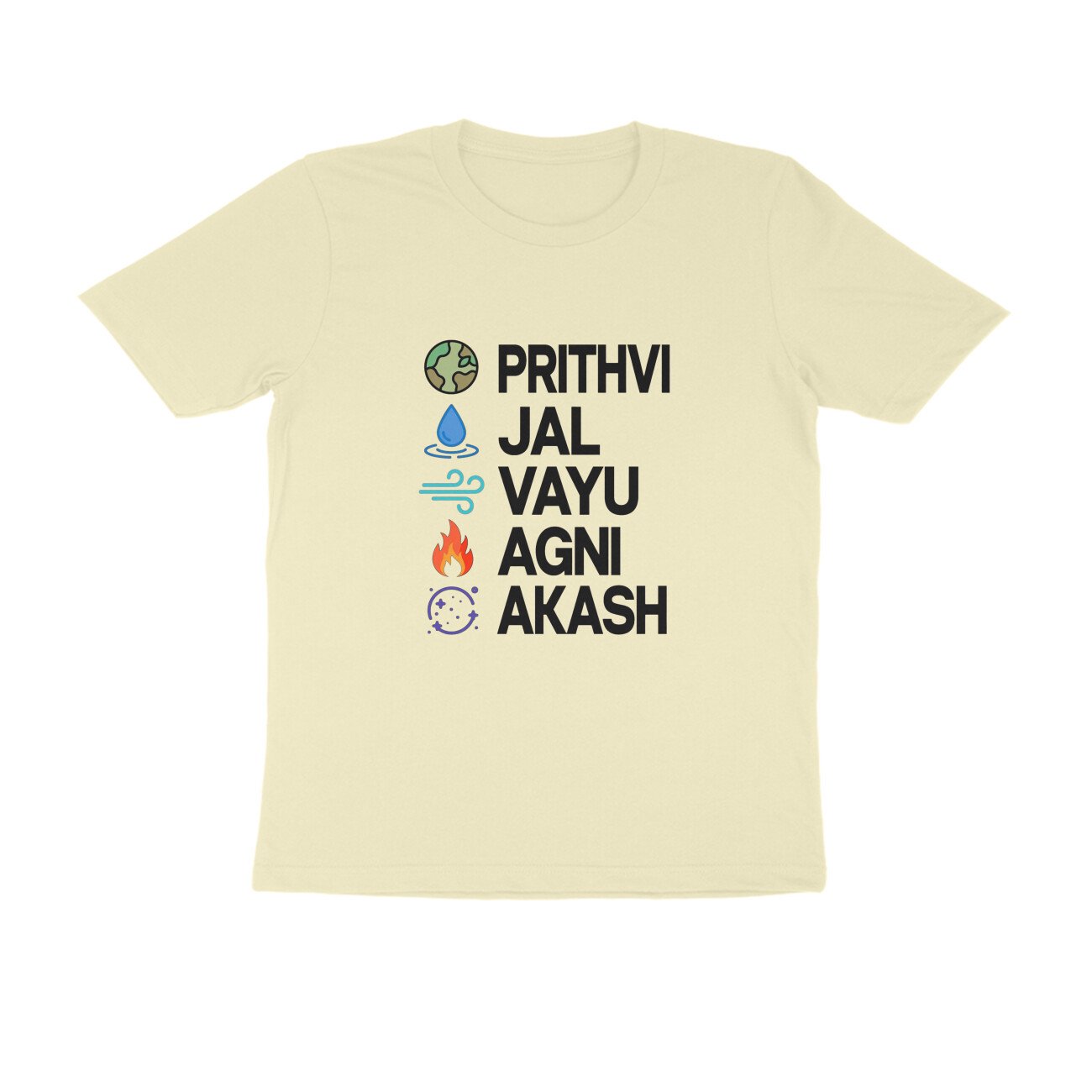 Panch Mahabhut Sanskrit Words T-Shirt | Prithvi Jal Vayu Agni Akash Streetwear Tee - Image 10
