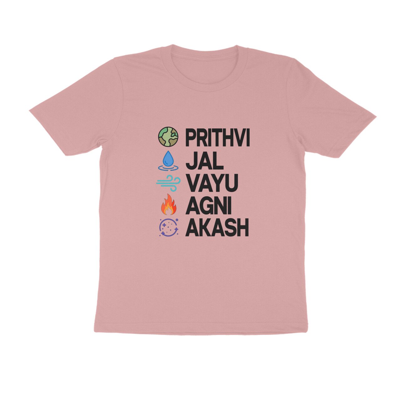 Panch Mahabhut Sanskrit Words T-Shirt | Prithvi Jal Vayu Agni Akash Streetwear Tee - Image 11