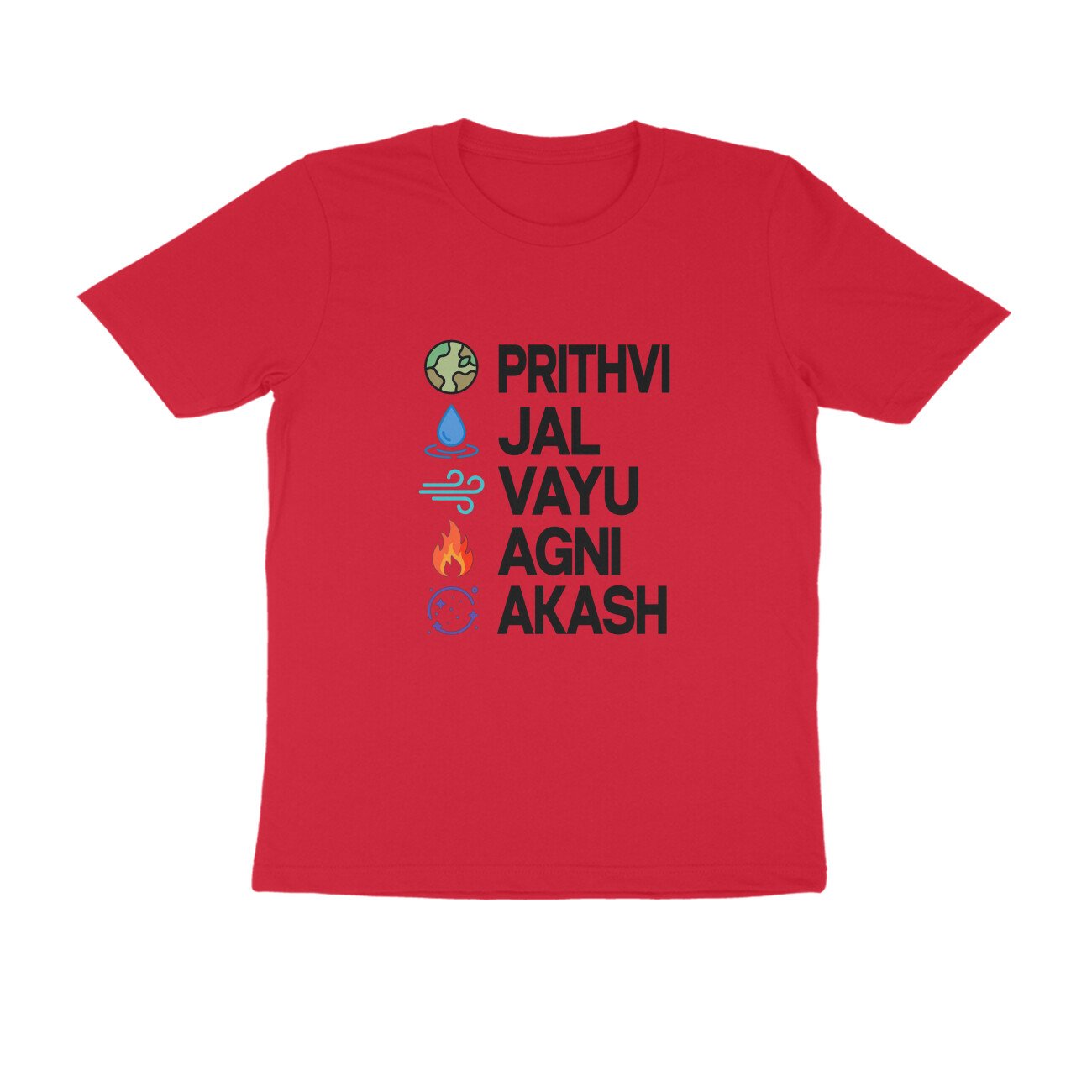 Panch Mahabhut Sanskrit Words T-Shirt | Prithvi Jal Vayu Agni Akash Streetwear Tee - Image 12
