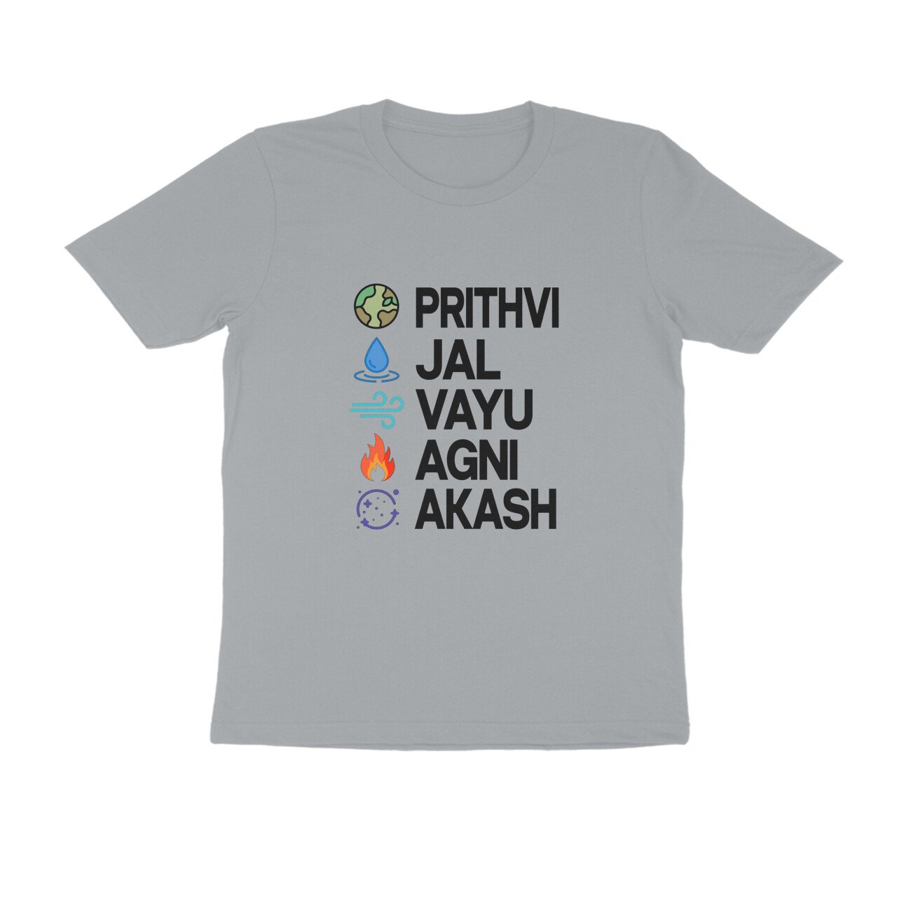 Panch Mahabhut Sanskrit Words T-Shirt | Prithvi Jal Vayu Agni Akash Streetwear Tee - Image 13