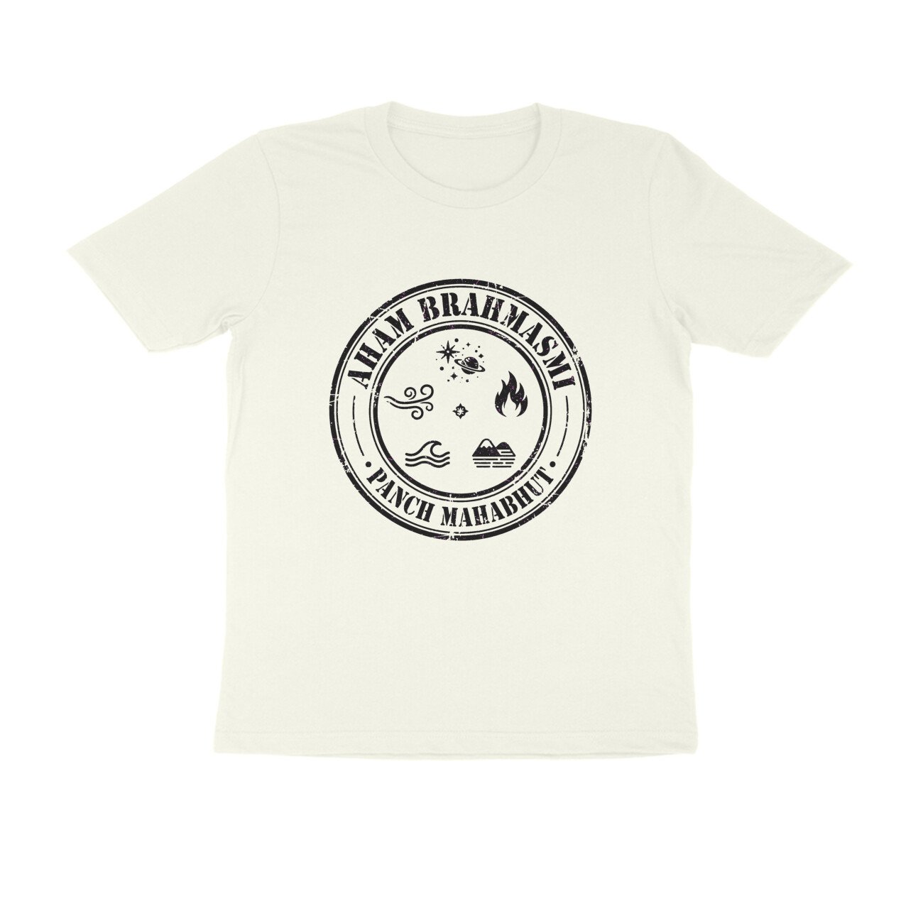 Aham Brahmasmi Vintage Badge T-Shirt | Panch Mahabhut Retro Spiritual Yoga Tee - Image 5