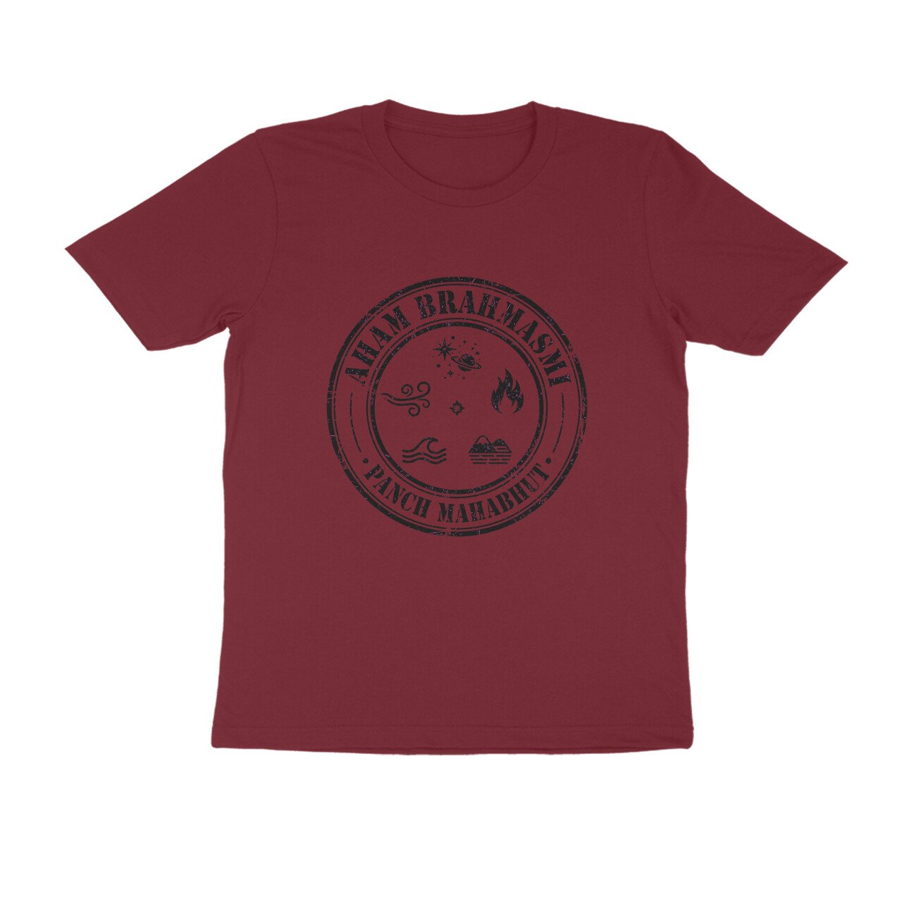 Aham Brahmasmi Vintage Badge T-Shirt | Panch Mahabhut Retro Spiritual Yoga Tee - Image 9