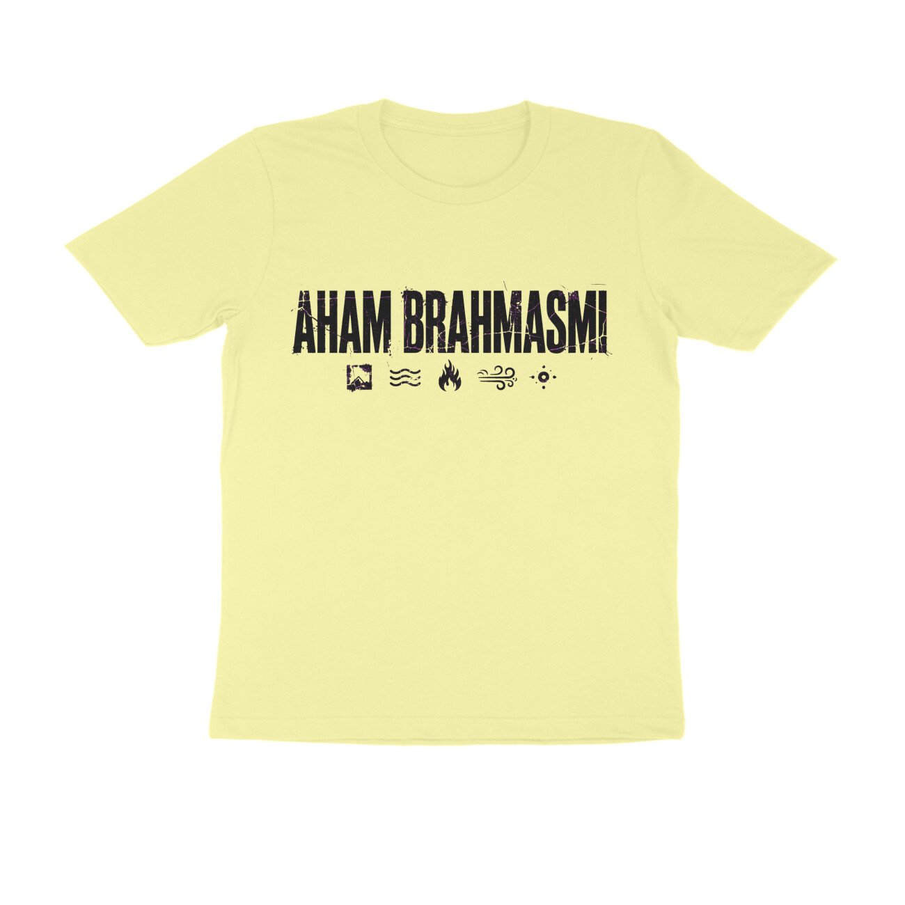 Aham Brahmasmi Bold Streetwear T-Shirt | Distressed Sanskrit Grunge Yoga Tee | Unisex - Image 2
