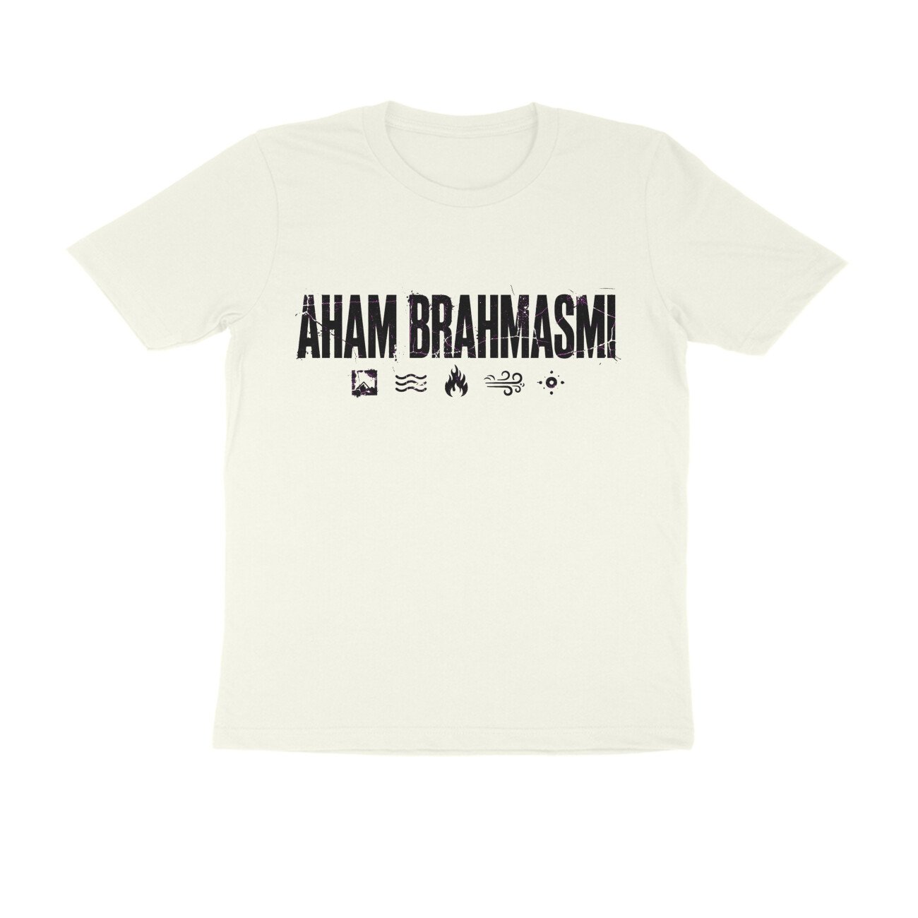 Aham Brahmasmi Bold Streetwear T-Shirt | Distressed Sanskrit Grunge Yoga Tee | Unisex - Image 3