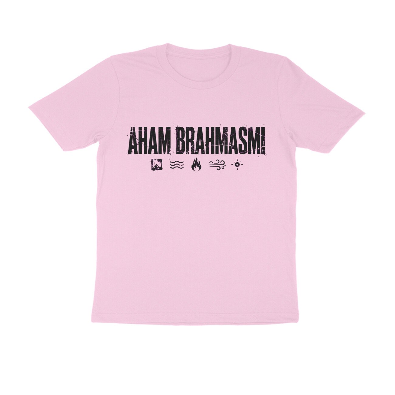 Aham Brahmasmi Bold Streetwear T-Shirt | Distressed Sanskrit Grunge Yoga Tee | Unisex - Image 4