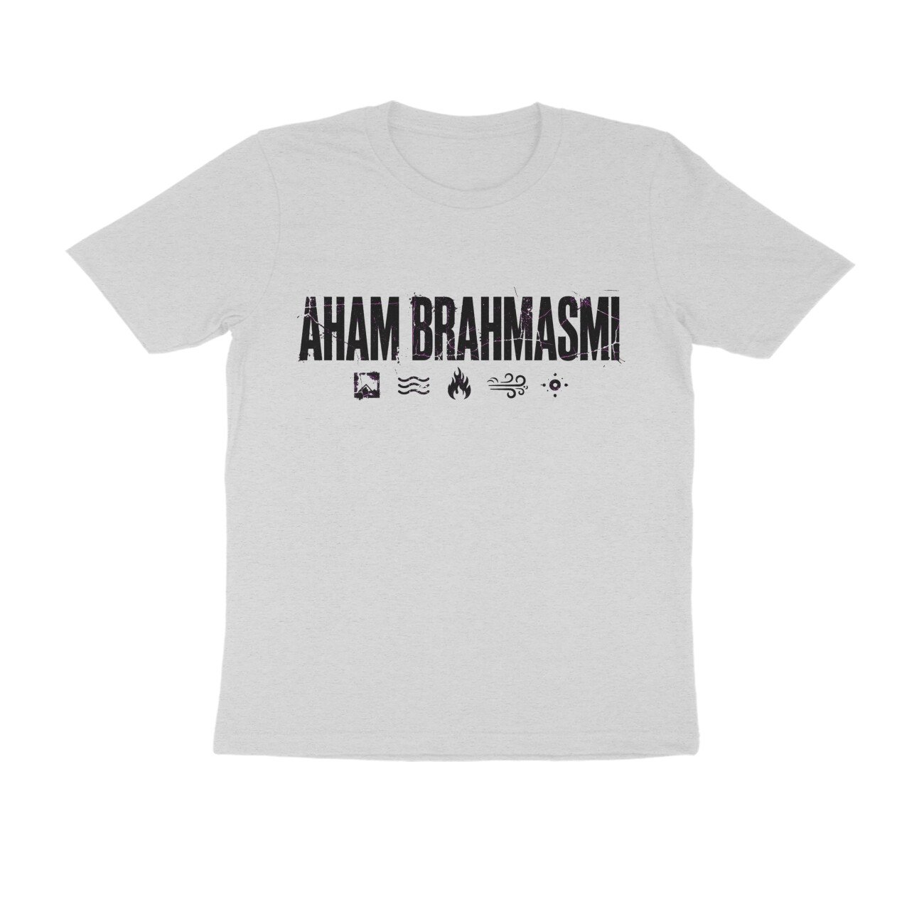 Aham Brahmasmi Bold Streetwear T-Shirt | Distressed Sanskrit Grunge Yoga Tee | Unisex - Image 5