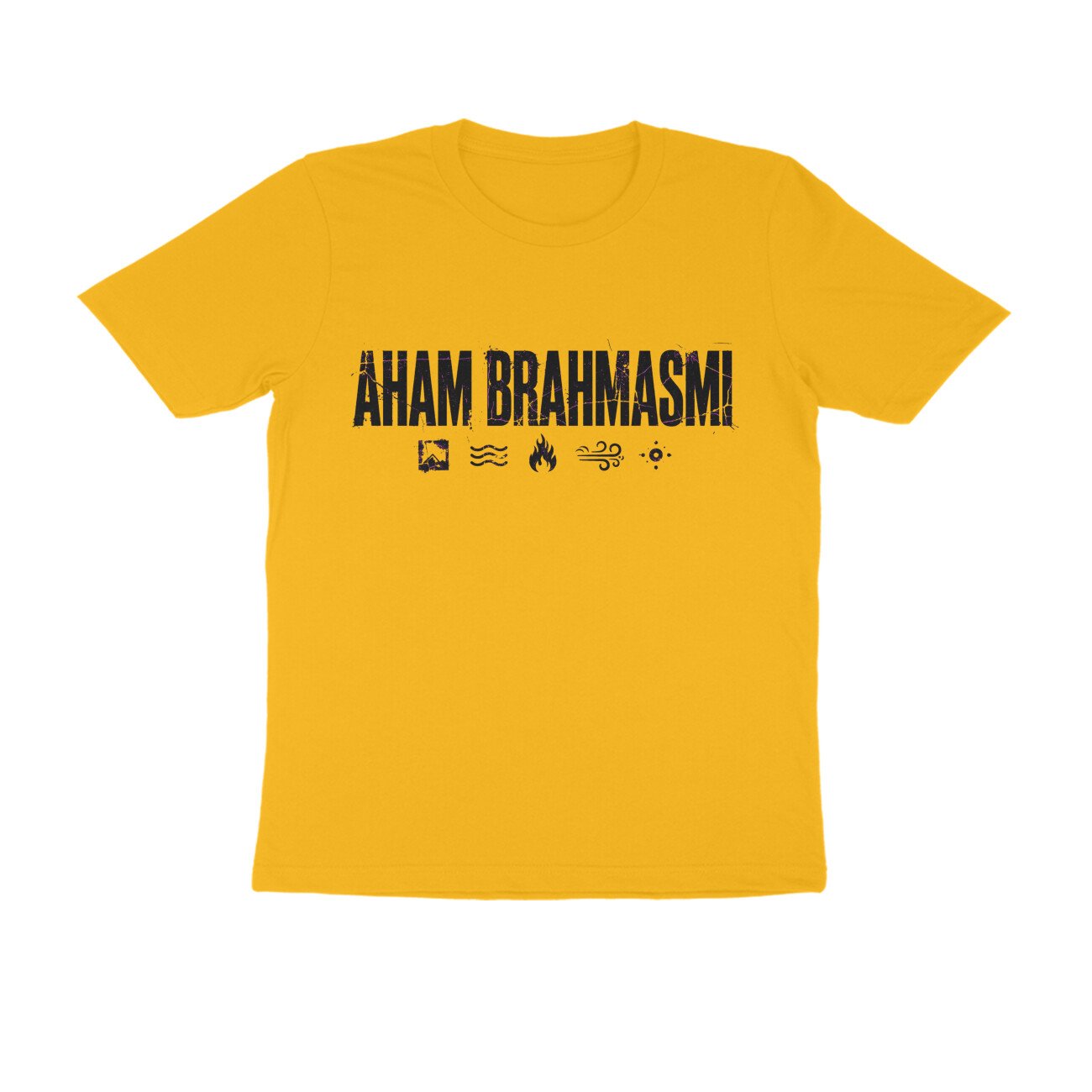 Aham Brahmasmi Bold Streetwear T-Shirt | Distressed Sanskrit Grunge Yoga Tee | Unisex - Image 9