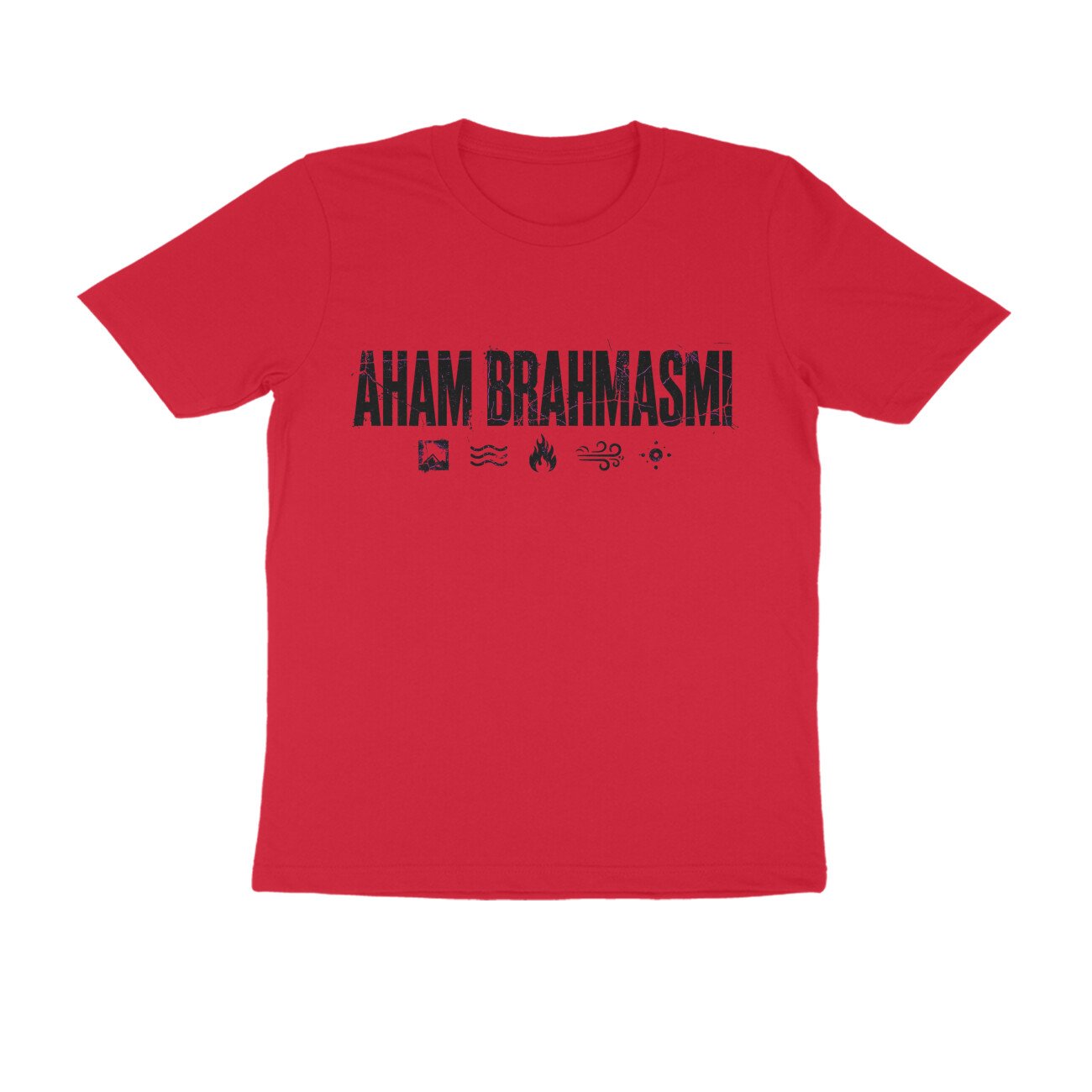 Aham Brahmasmi Bold Streetwear T-Shirt | Distressed Sanskrit Grunge Yoga Tee | Unisex - Image 12