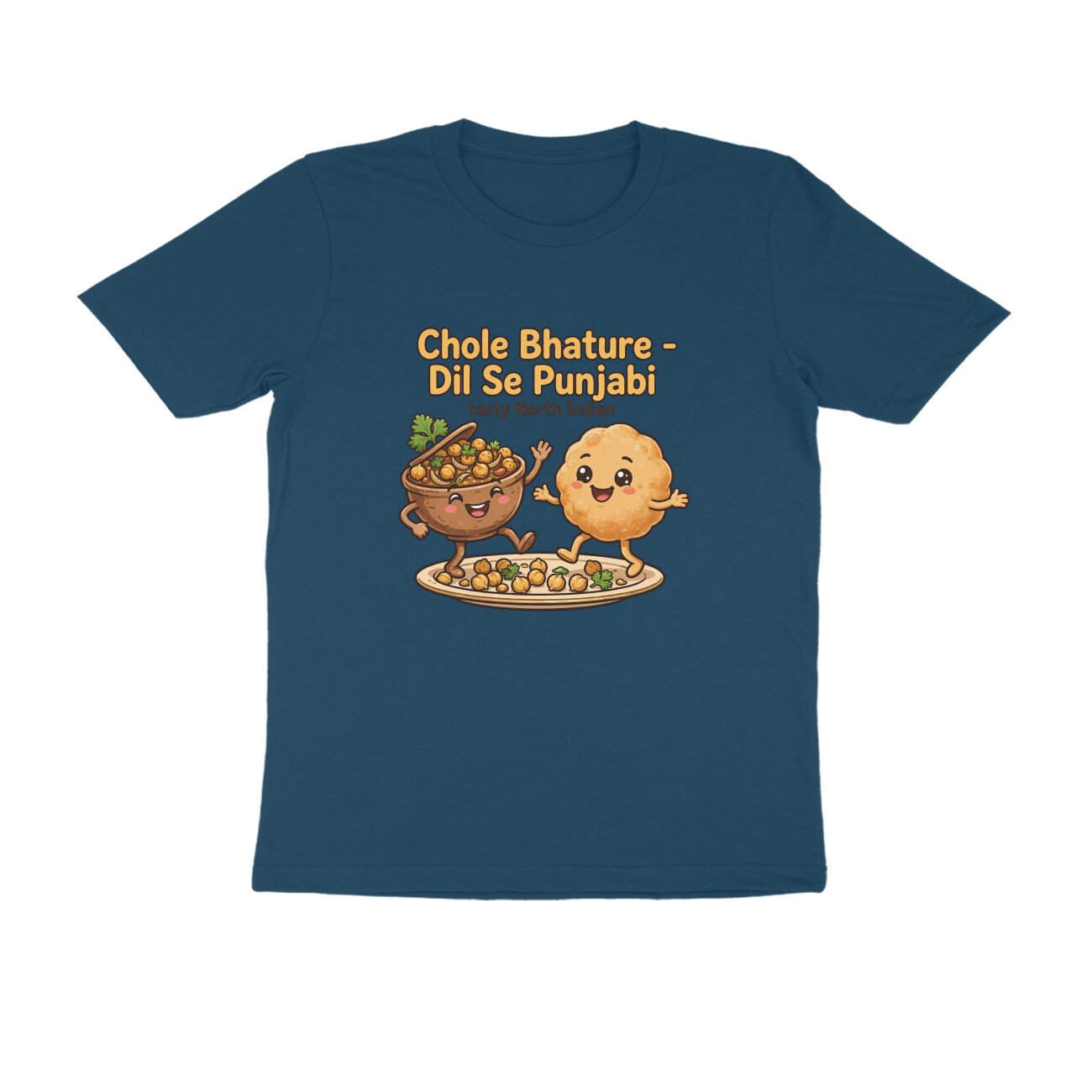 Chole Bhature Funny T-Shirt | Dil Se Punjabi Food Tee | North Indian Food Lover Shirt - Image 3