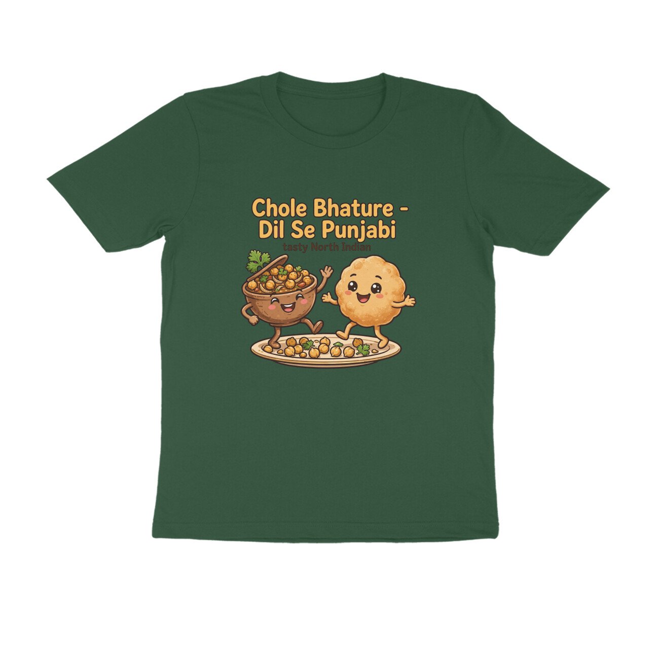 Chole Bhature Funny T-Shirt | Dil Se Punjabi Food Tee | North Indian Food Lover Shirt - Image 4
